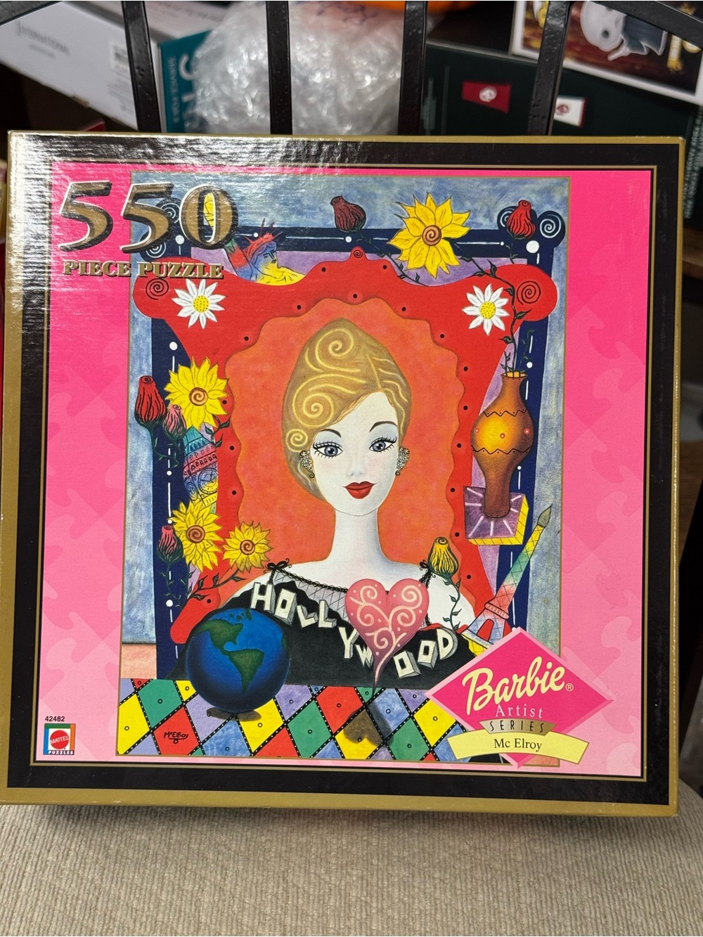 Mattel Pink BarbiePuzzle Box Artist Collection Series 500 pieces New